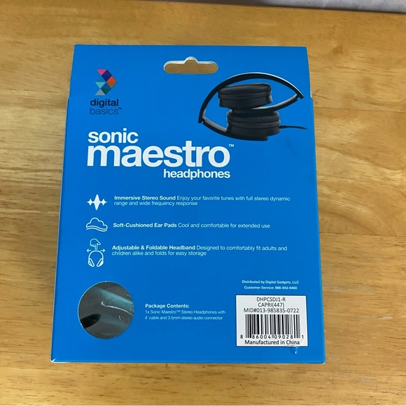 Sonic Maestro Teal Colored Headphones - Picture 4 of 5
